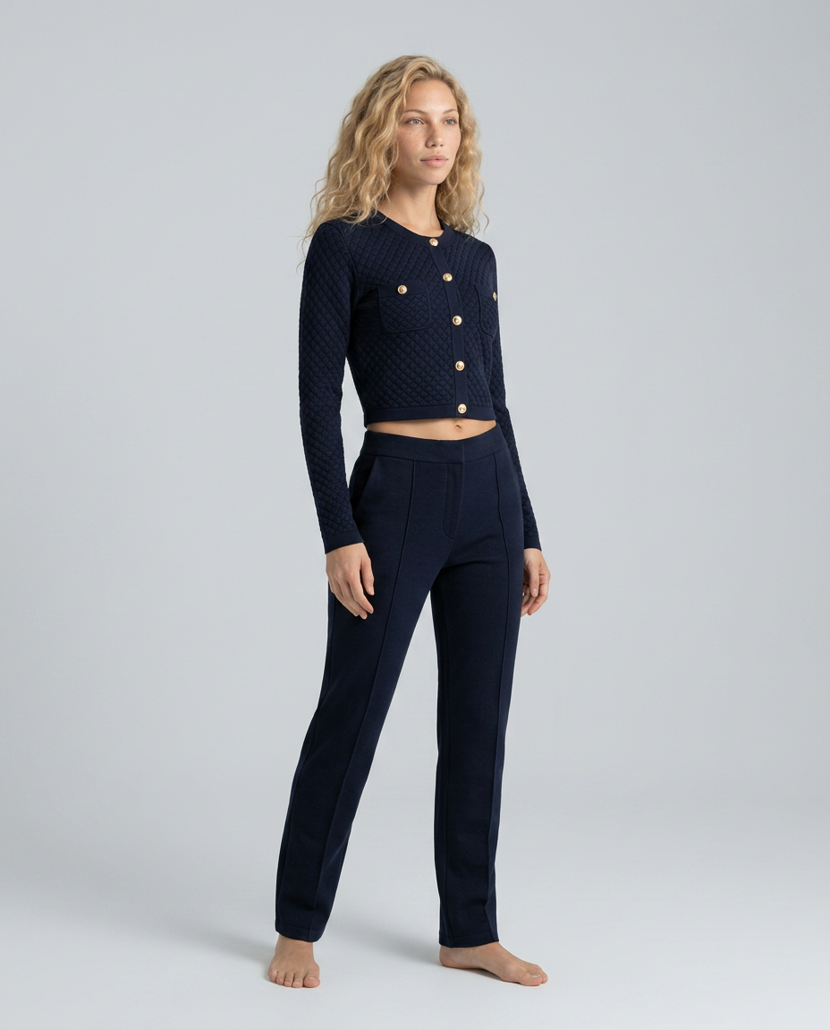 Bianca | Button-Front Crochet Knit Cardigan Top