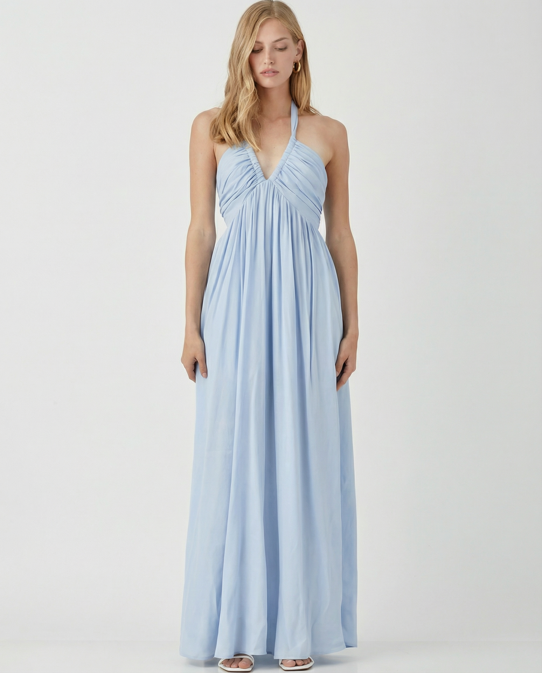 Verna | Maxi Dress with Halter Neck and Soft Drape