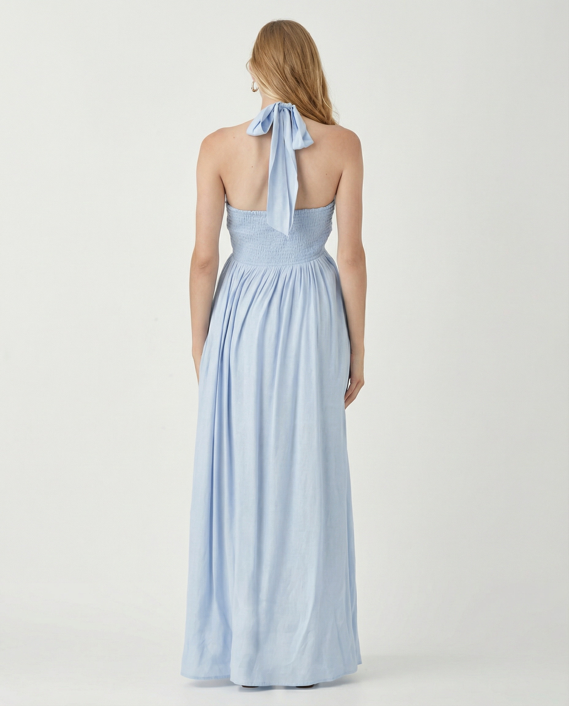 Verna | Maxi Dress with Halter Neck and Soft Drape