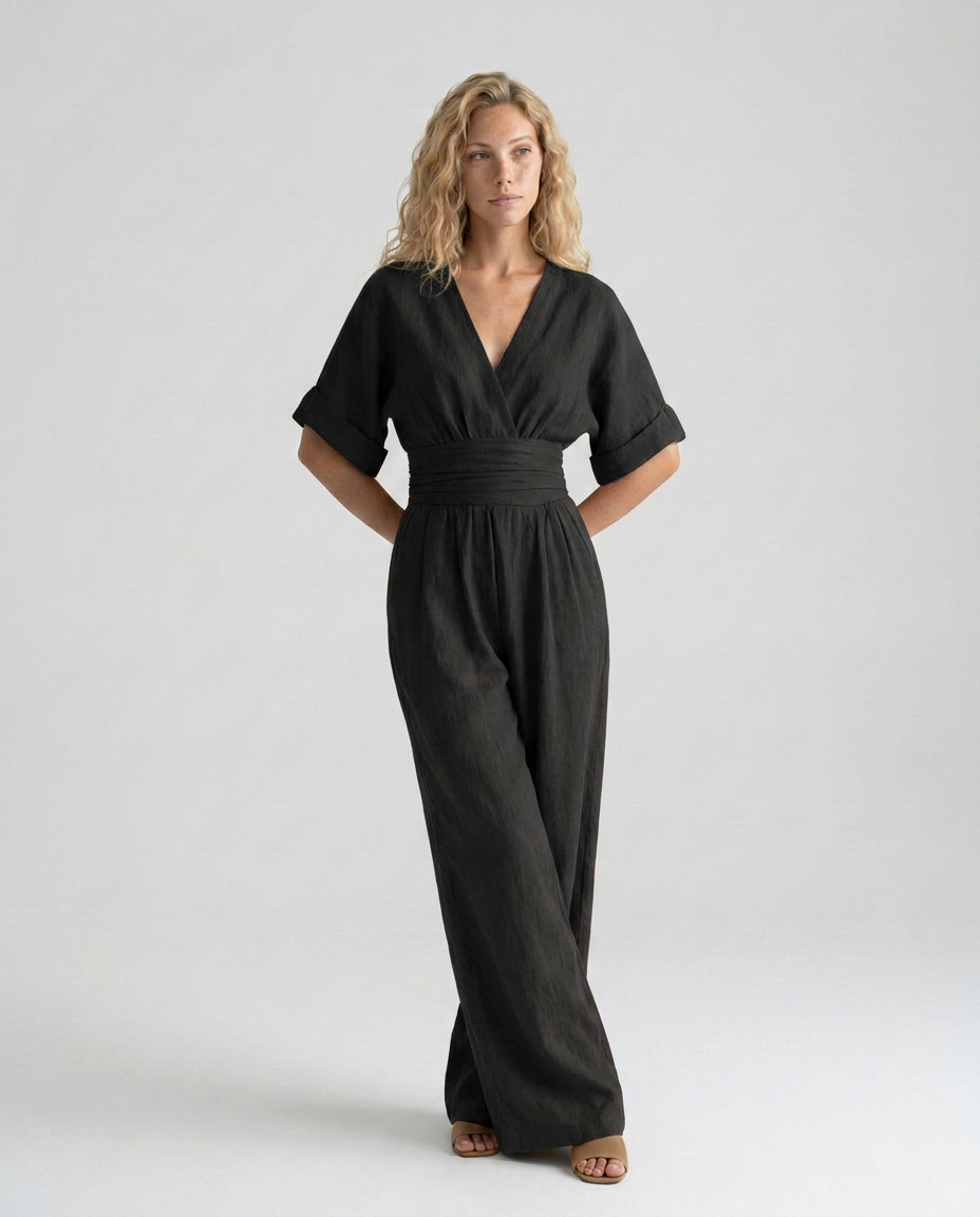 Una | Wide-Leg Linen-Blend Sleeveless Jumpsuit
