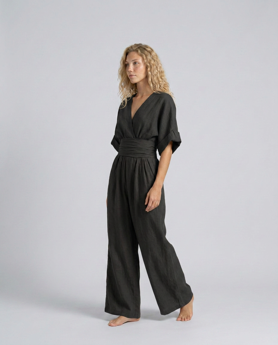 Una | Wide-Leg Linen-Blend Sleeveless Jumpsuit