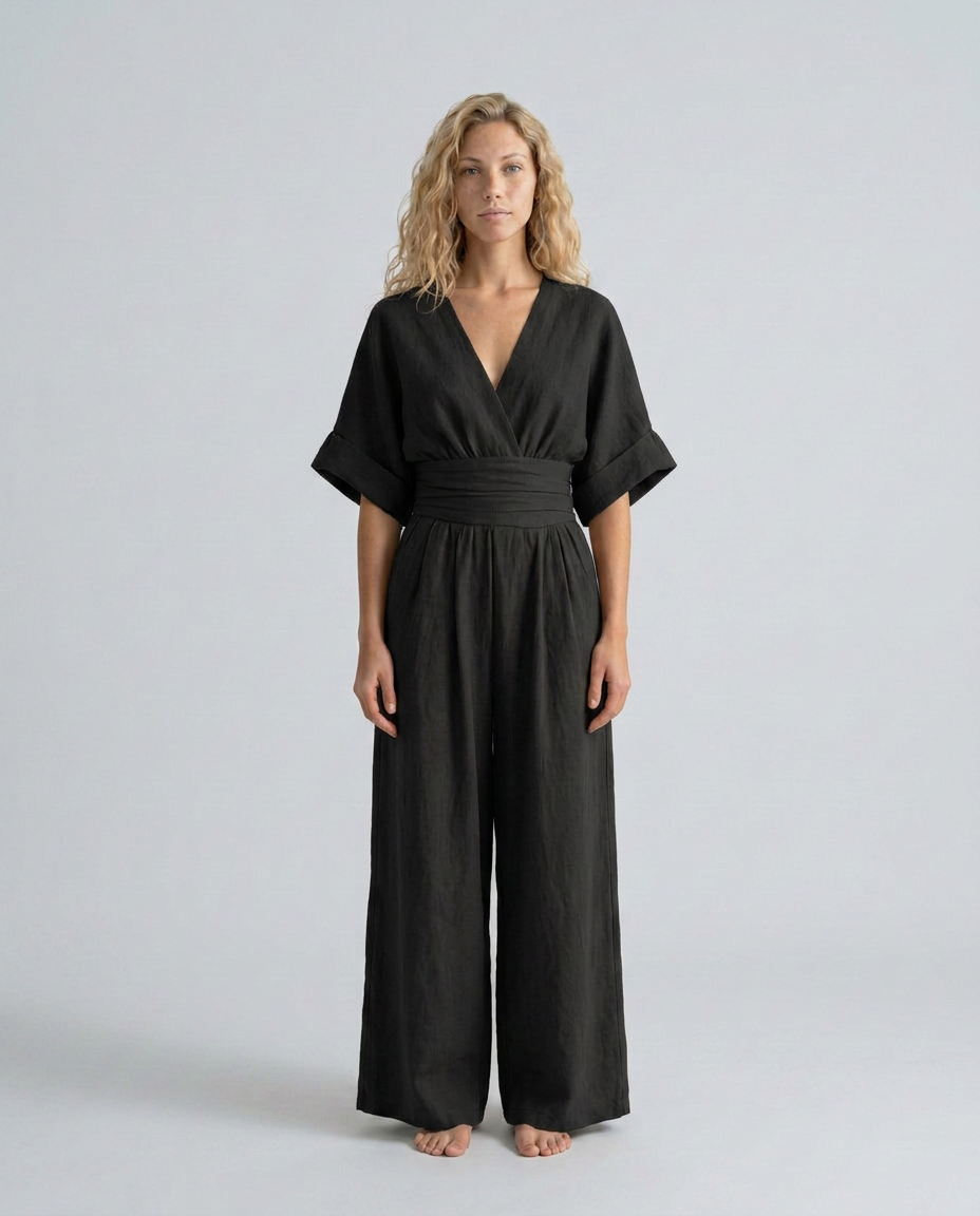 Una | Wide-Leg Linen-Blend Sleeveless Jumpsuit