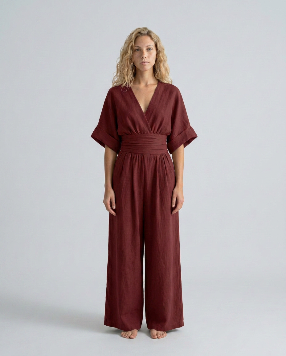 Una | Wide-Leg Linen-Blend Sleeveless Jumpsuit