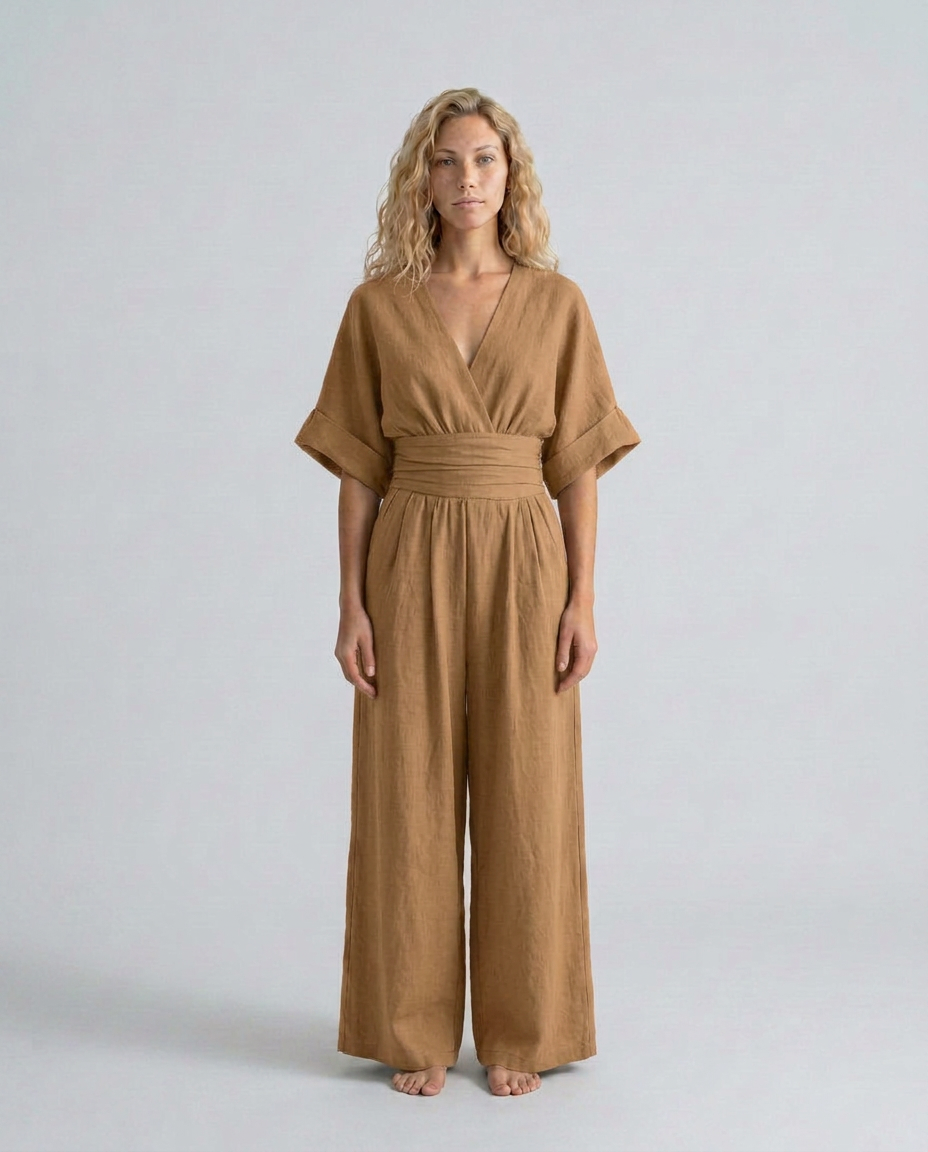 Una | Wide-Leg Linen-Blend Sleeveless Jumpsuit