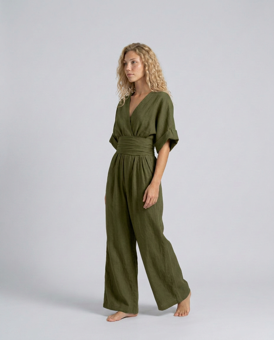 Una | Wide-Leg Linen-Blend Sleeveless Jumpsuit
