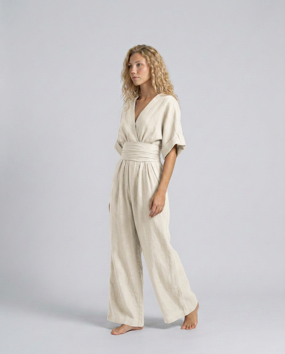 Una | Wide-Leg Linen-Blend Sleeveless Jumpsuit