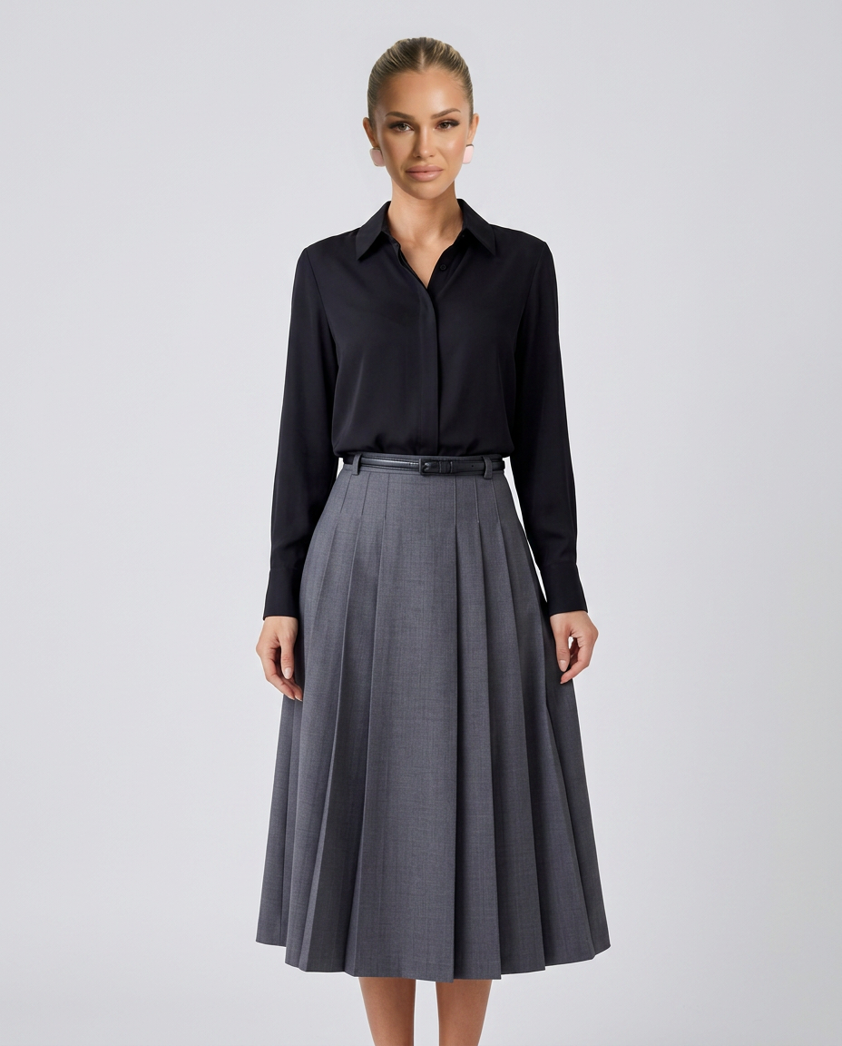 Emilia | Long Sleeve V-Neck Office Blouse