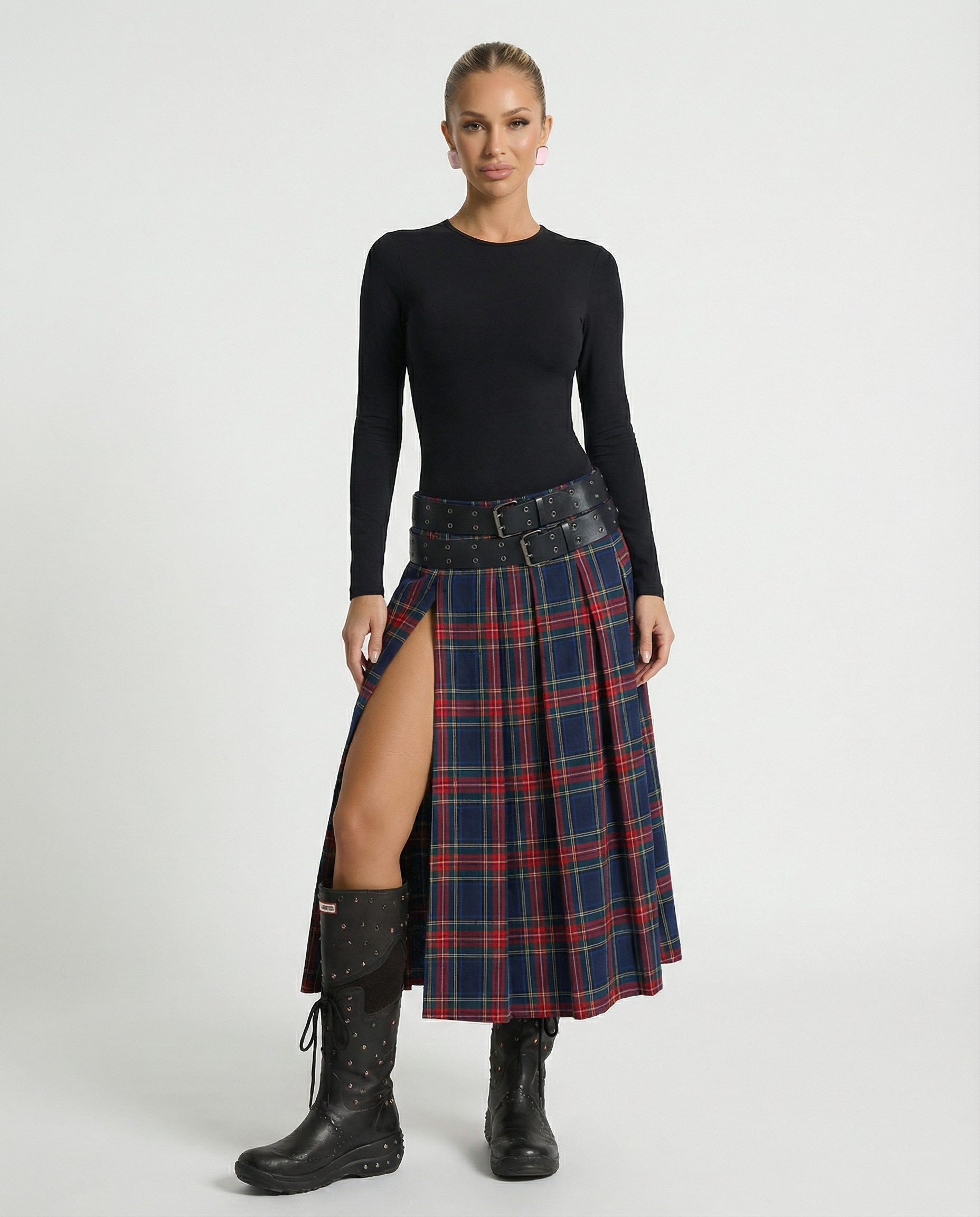 Kim | Maxi Kilt with Pleated Design