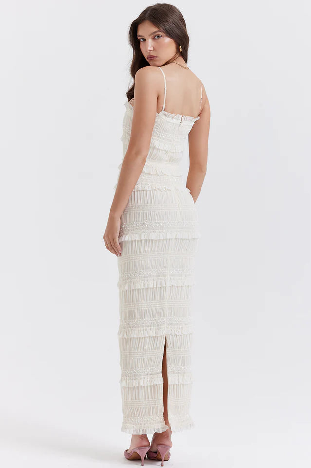 Sonja | Maxi Dress with Pleated Sequin Texture