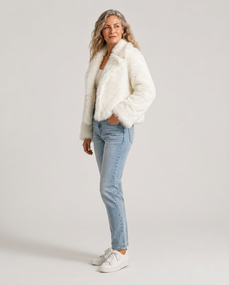 Noelia | Plush Stand Collar Faux Fur Coat