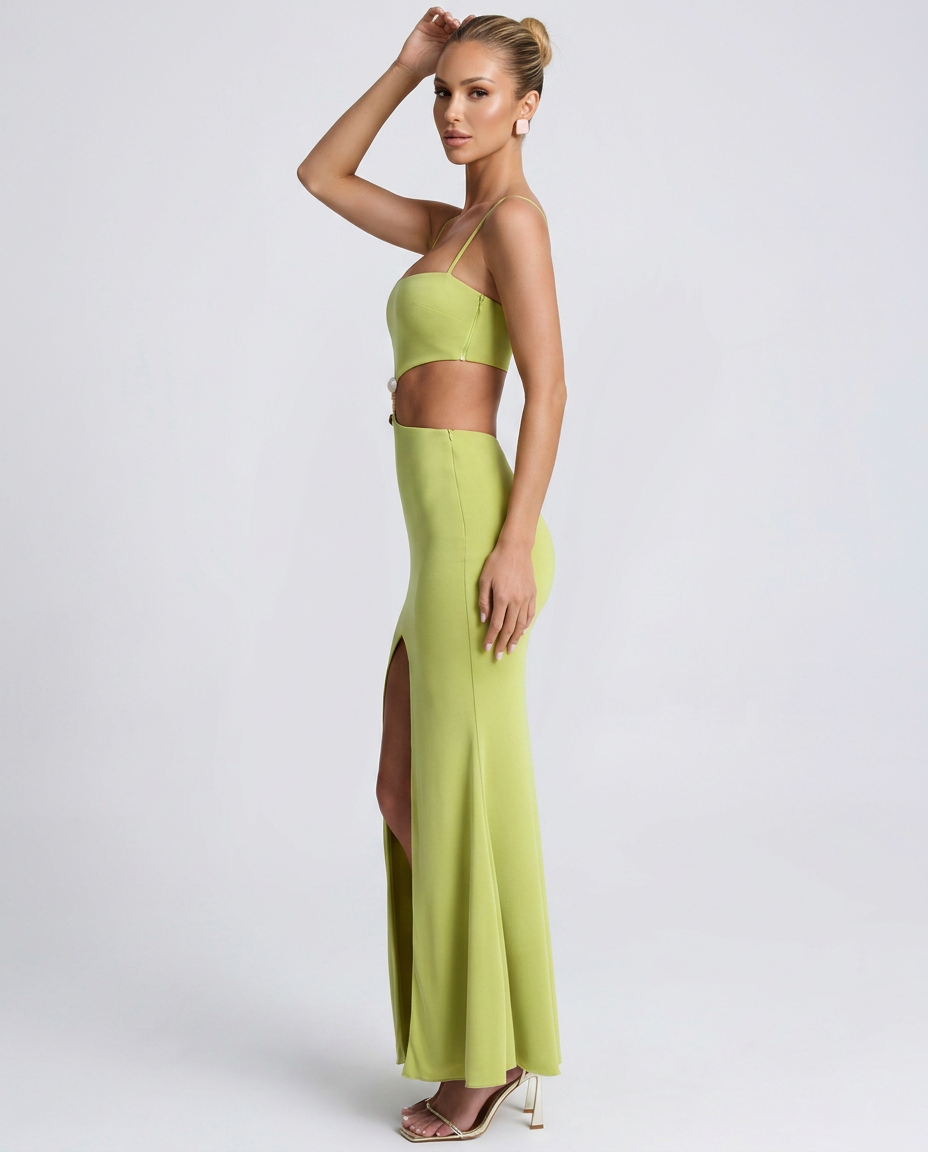 Lacy | Hardware Detail Cut-Out Maxi Dress