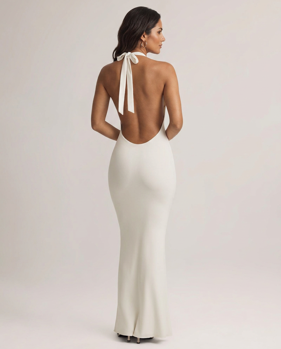Erica | Halter Neck Open Back Maxi Dress