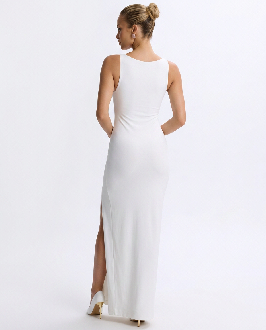 Nina | Scoop Neck Side Cut-Out Maxi Dress