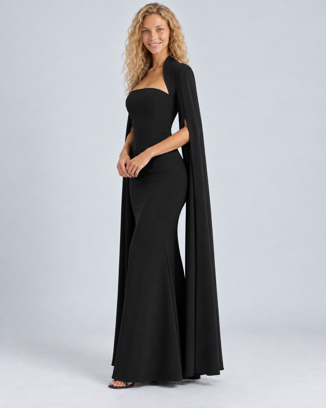 Rocio | Bodycon Cape-Sleeve Midi Dress