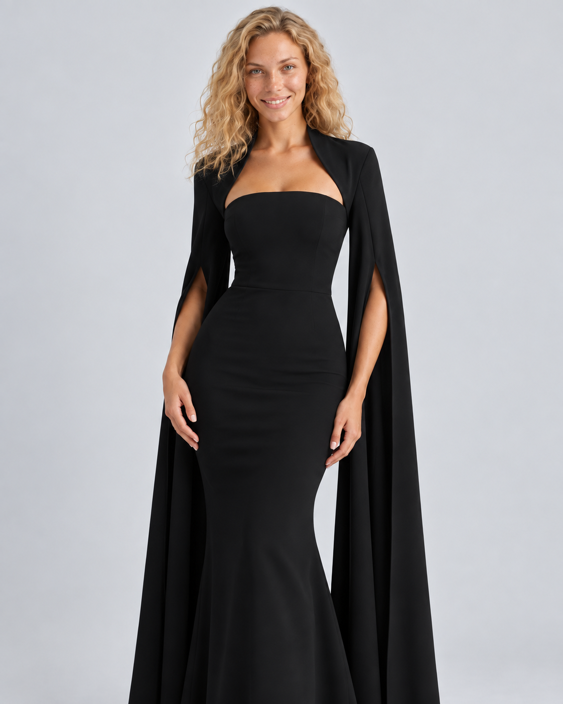 Rocio | Bodycon Cape-Sleeve Midi Dress
