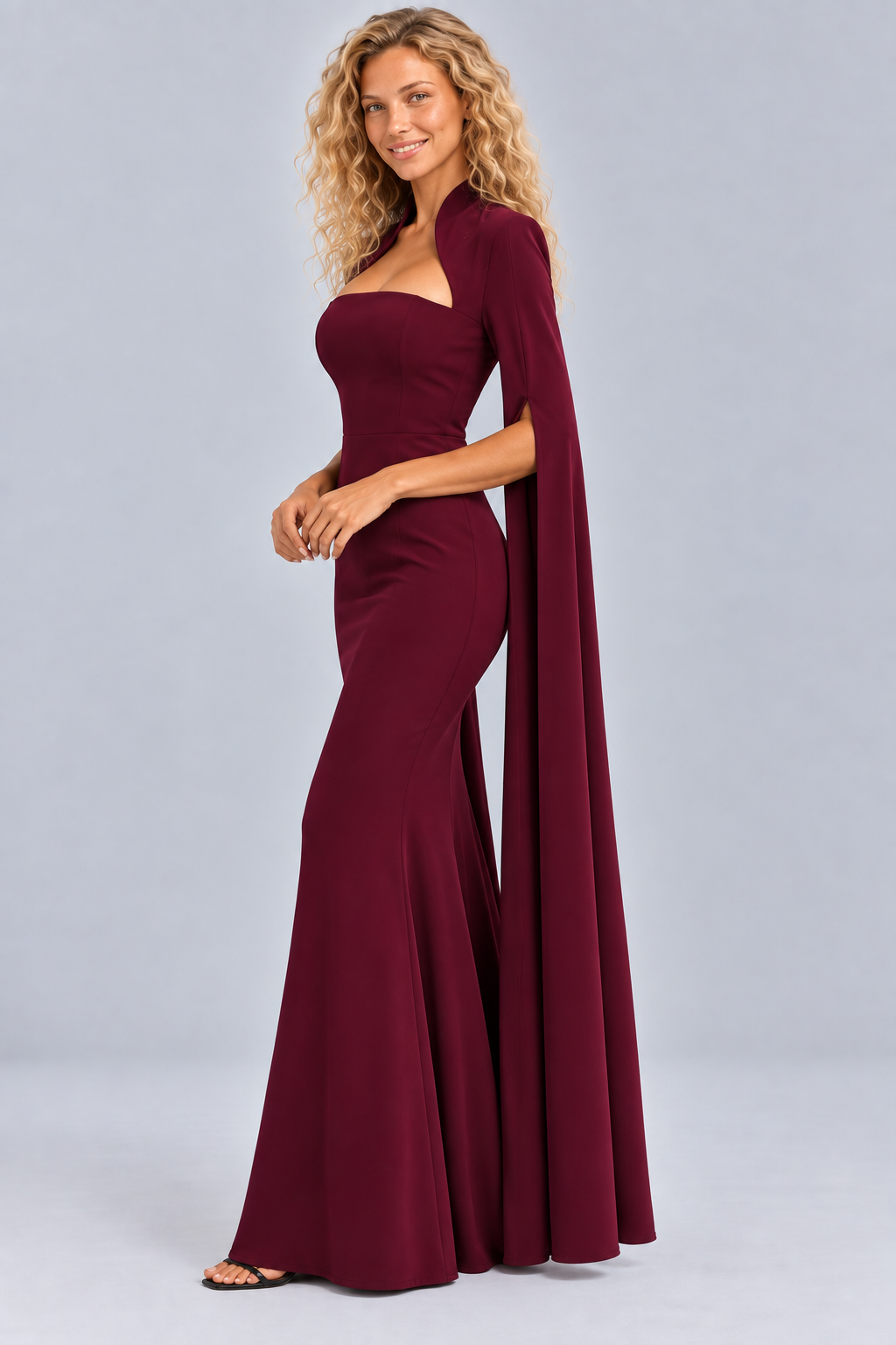 Rocio | Bodycon Cape-Sleeve Midi Dress