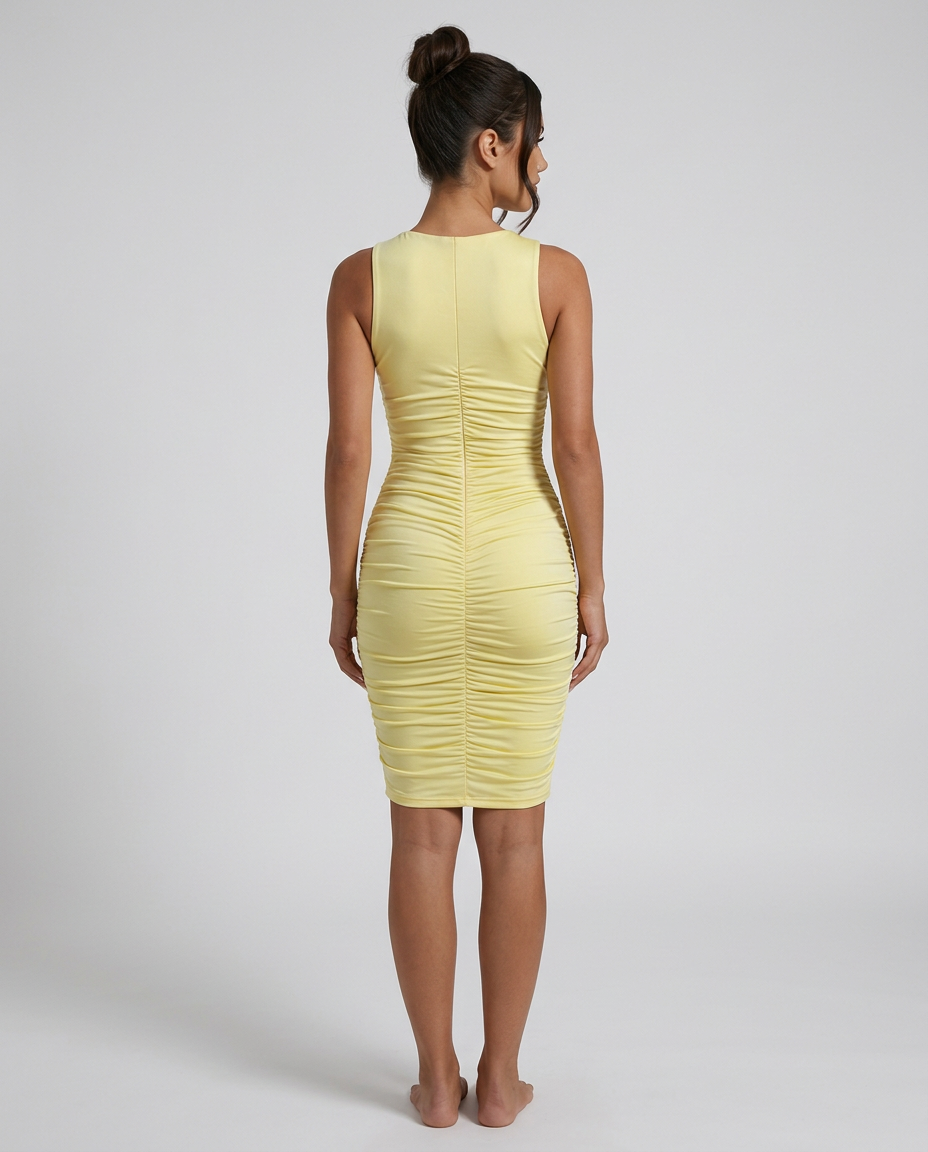 Nona | Asymmetric Ruched Midi Dress
