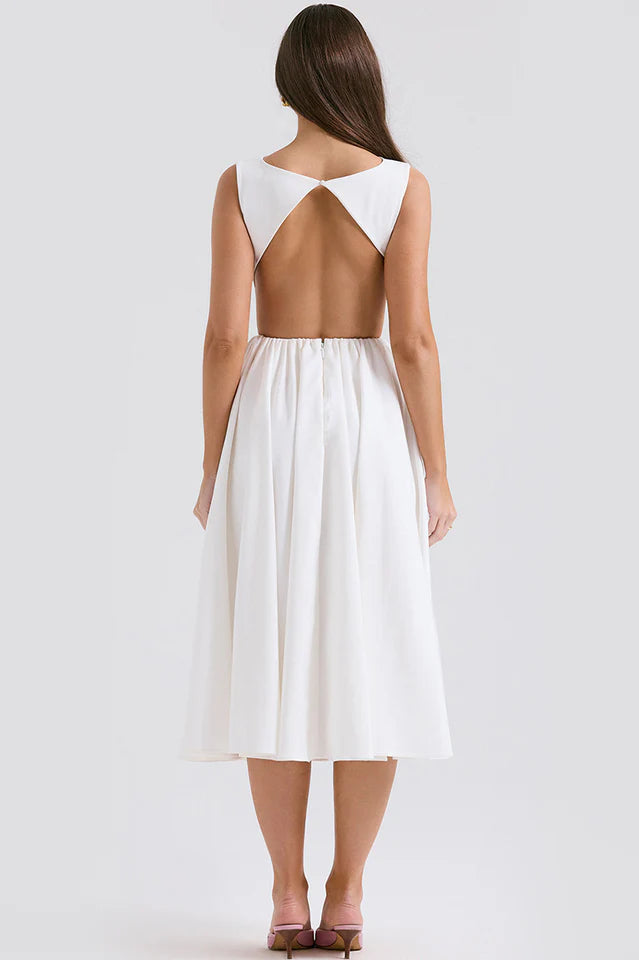Shelia | Midi Sundress with Open Back