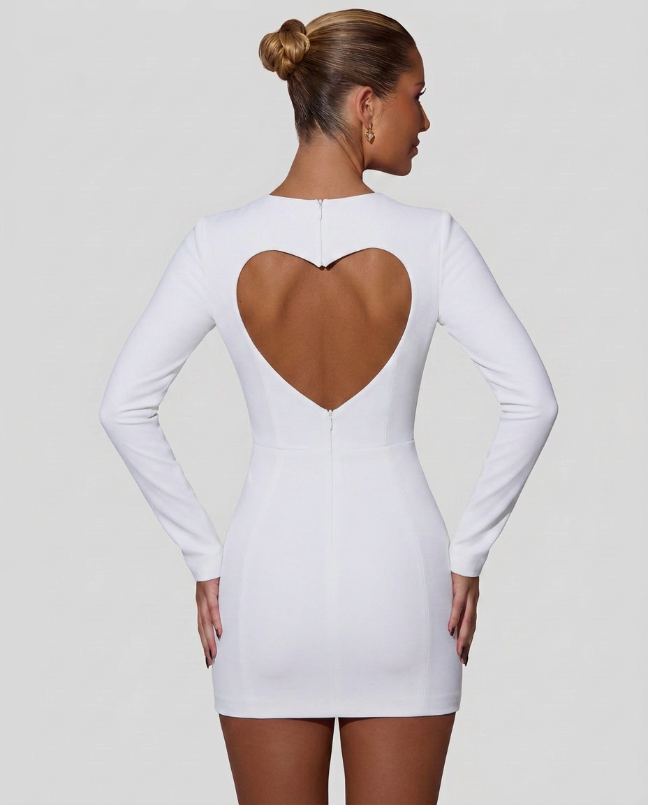 Anne | Heart Cut-Out Bodycon Mini Dress