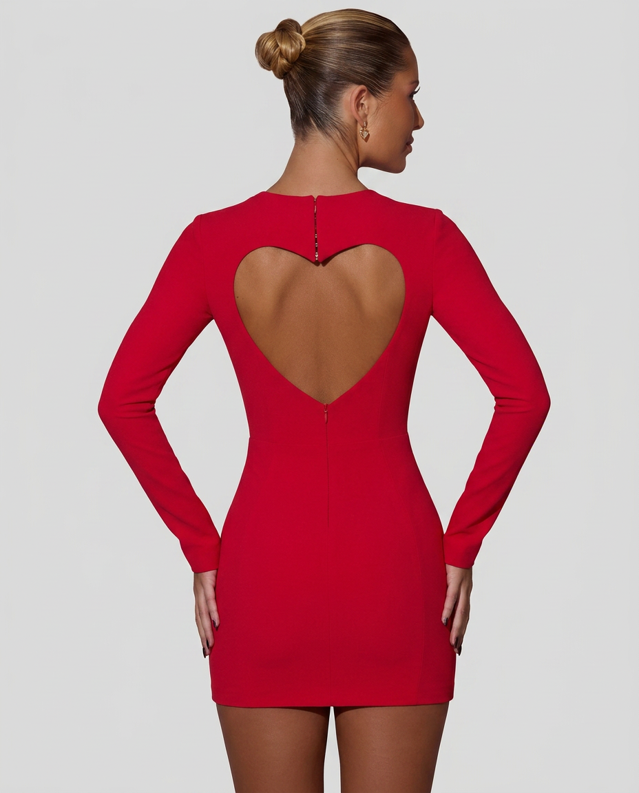 Anne | Heart Cut-Out Bodycon Mini Dress