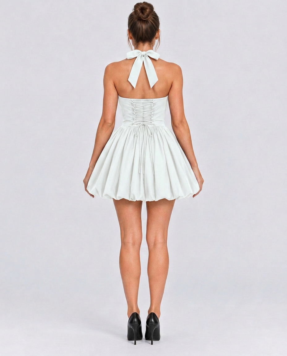 Niamh | Halterneck Bubble Corset Mini Dress