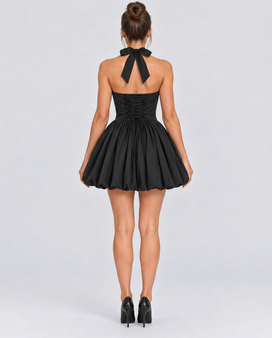 Niamh | Halterneck Bubble Corset Mini Dress
