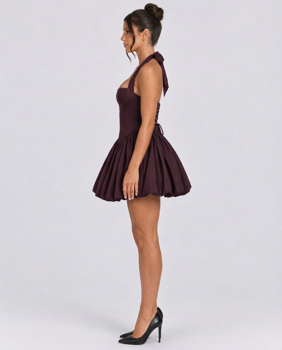 Niamh | Halterneck Bubble Corset Mini Dress