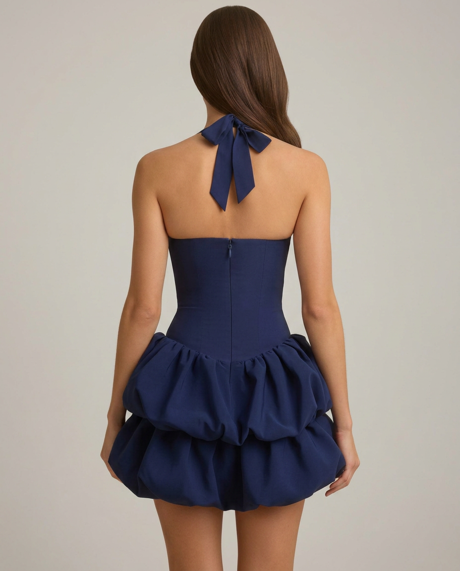 Niamh | Halterneck Bubble Corset Mini Dress