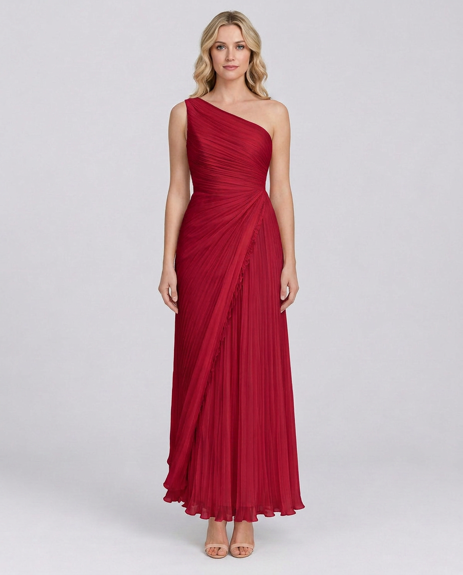 Aubrey | One-Shoulder Pleated Maxi Dress