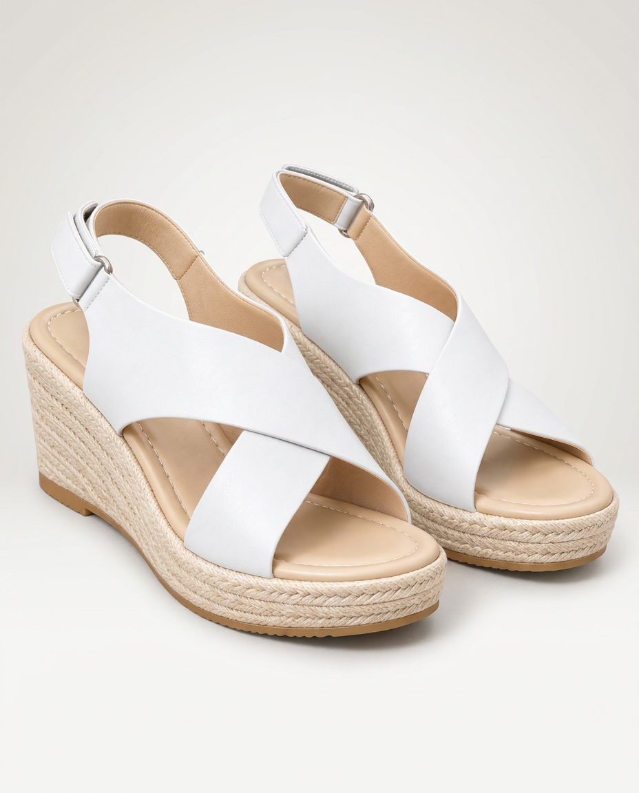 Noor | Crisscross Strap Cushioned Wedge Sandals