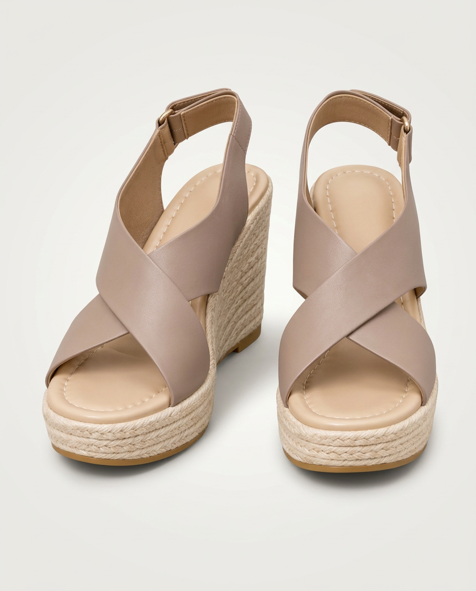 Noor | Crisscross Strap Cushioned Wedge Sandals