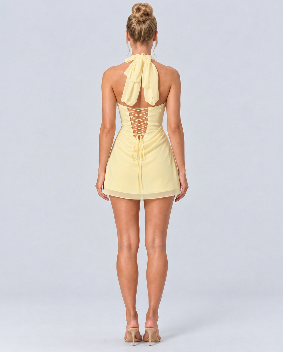 Frankie | Halter Square Neck Bodycon Mini Dress
