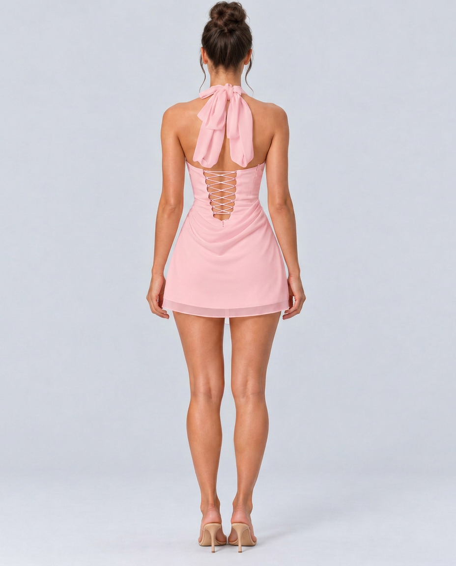 Frankie | Halter Square Neck Bodycon Mini Dress