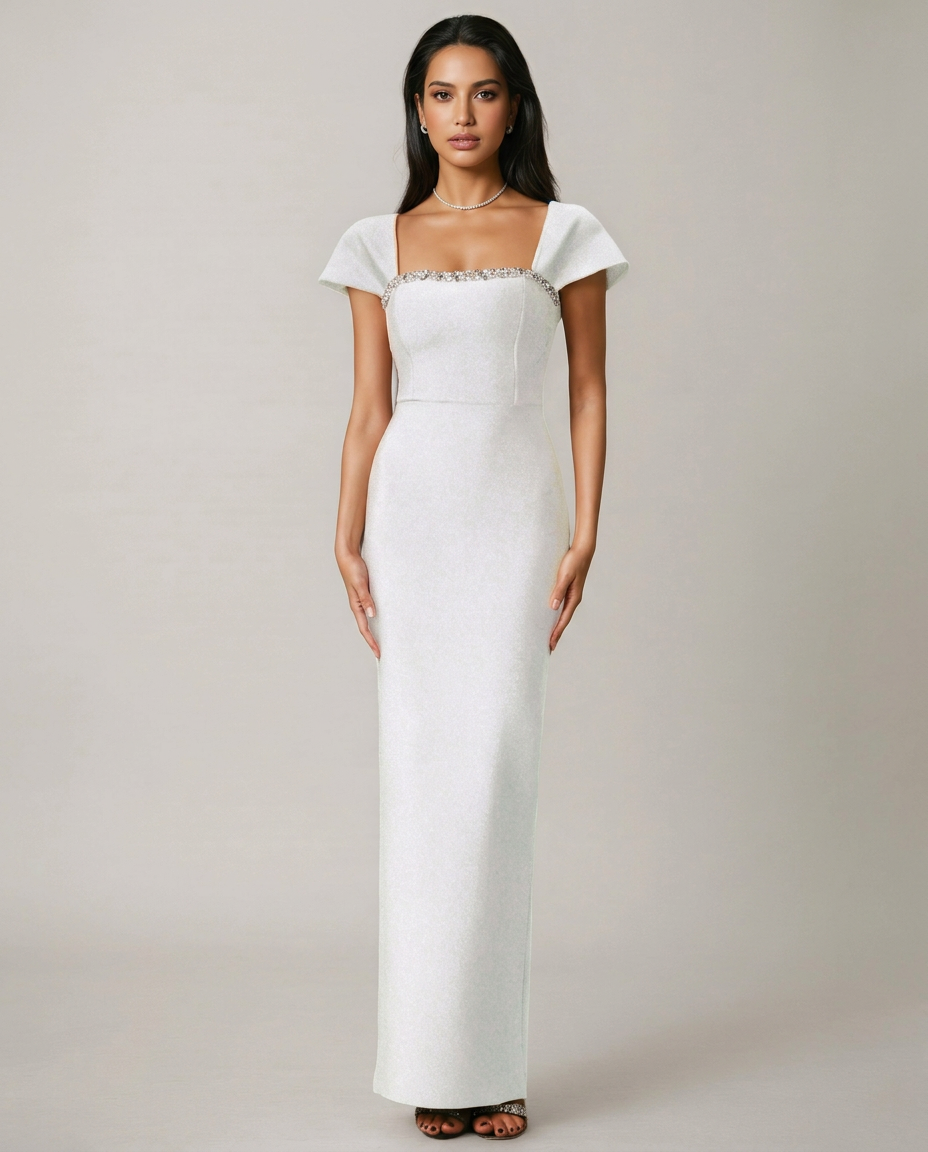 Beth | Diamond Detail Bodycon Maxi Dress