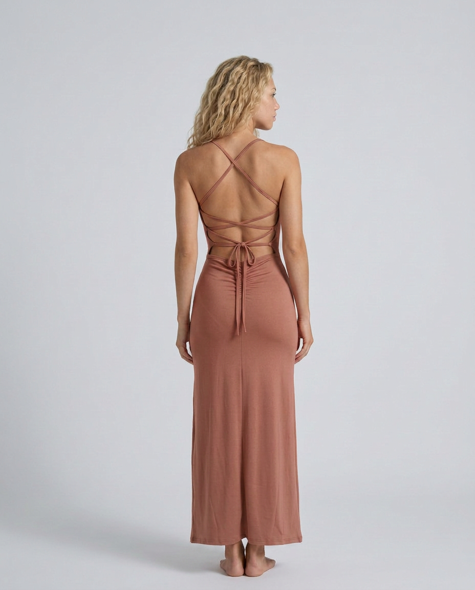 Connie | Cross-Strap Backless Bodycon Maxi Dress
