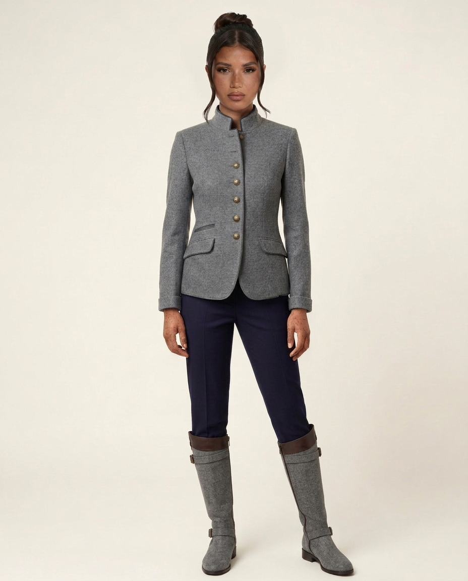 Corine | Structured Riding Jacket with Contrast Piping