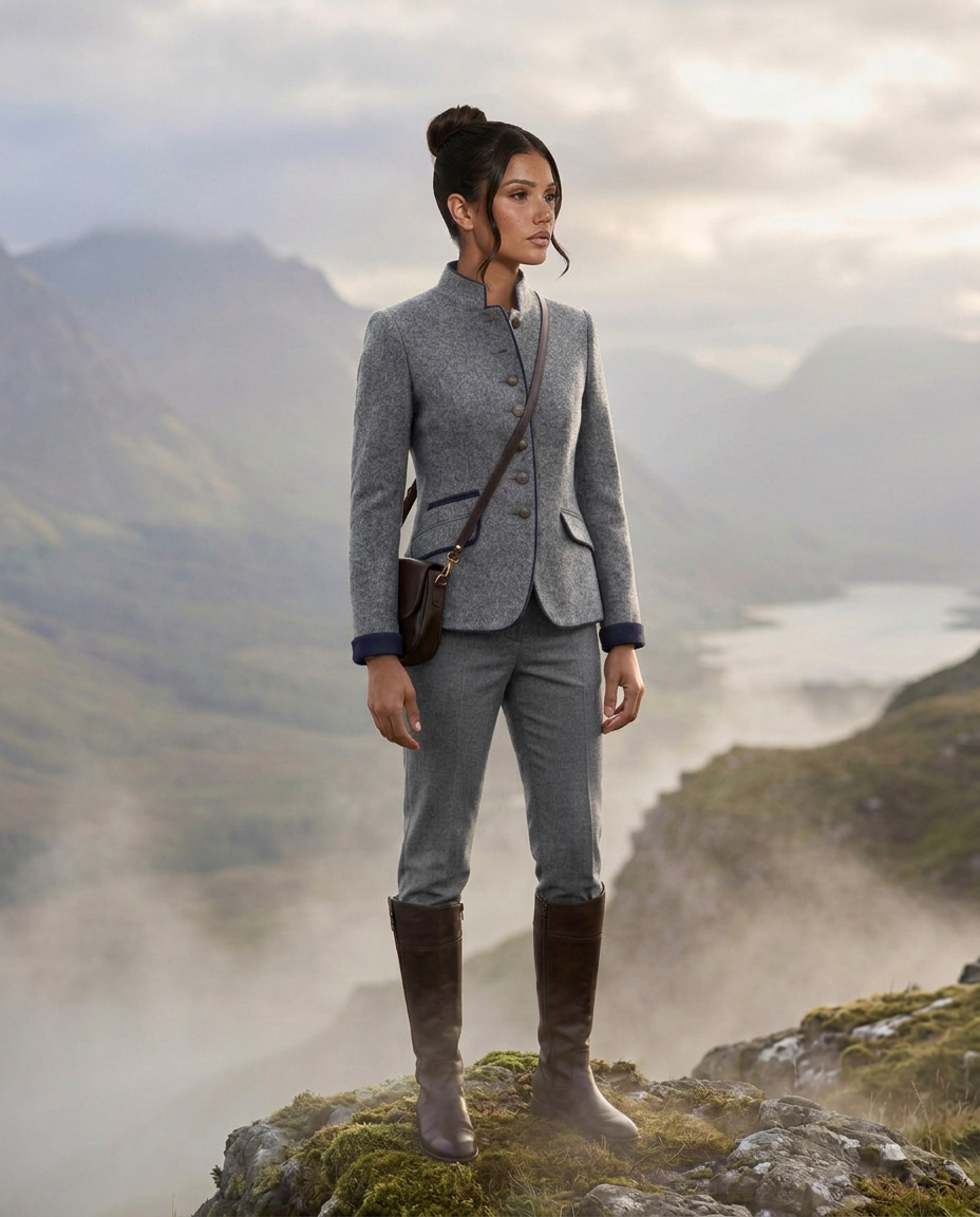 Corine | Structured Riding Jacket with Contrast Piping