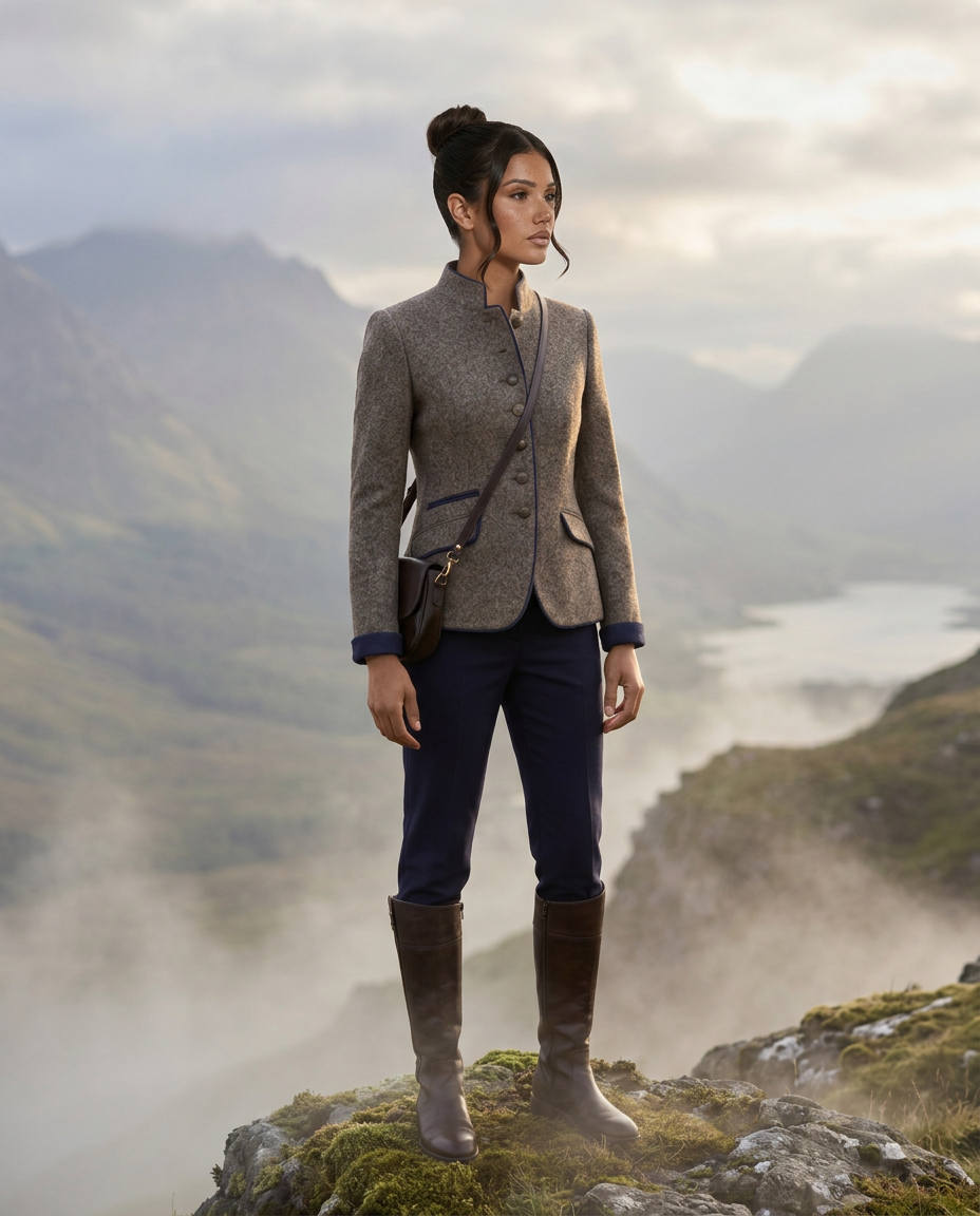 Corine | Structured Riding Jacket with Contrast Piping