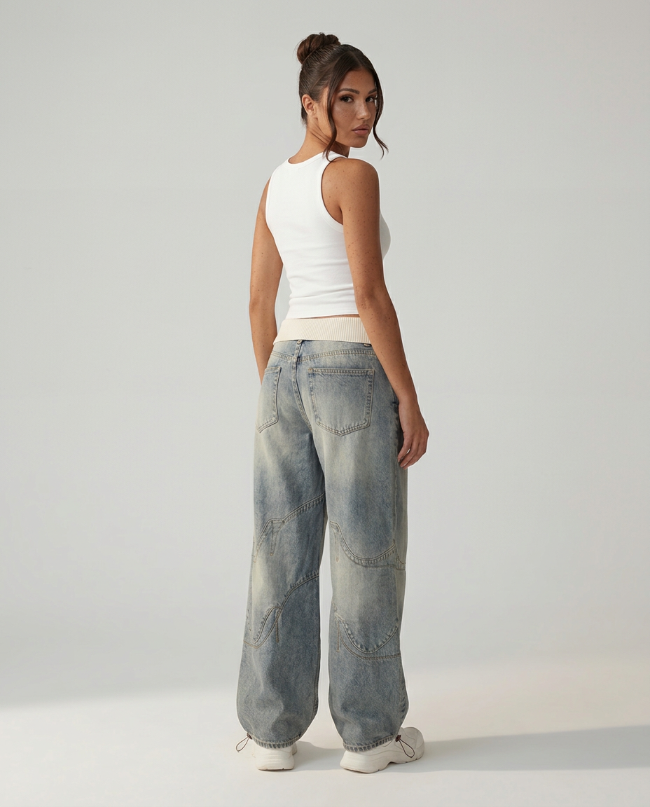 Erma | Wide-Leg Baggy Jeans with Elastic Waistband