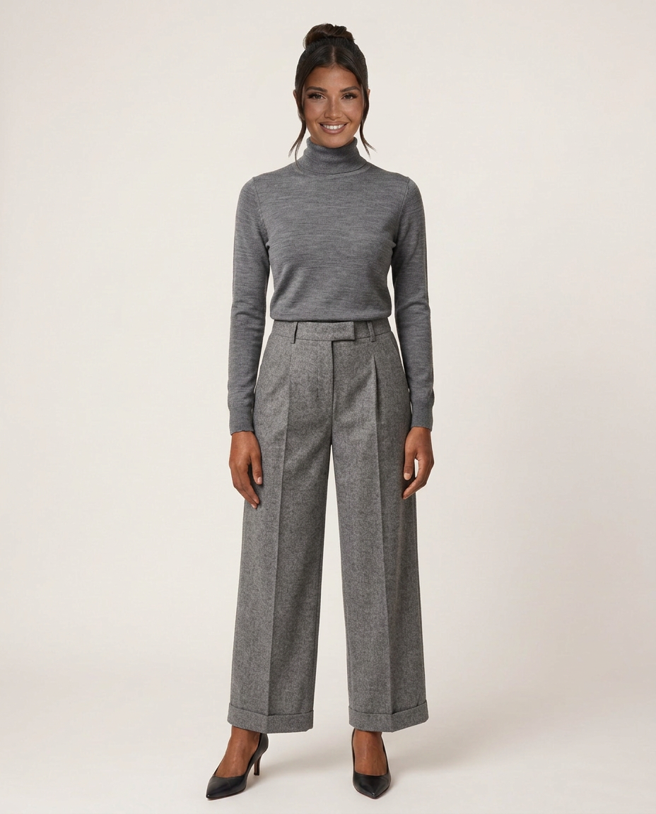Elsa | High-Waisted Pleated Straight-Leg Trousers