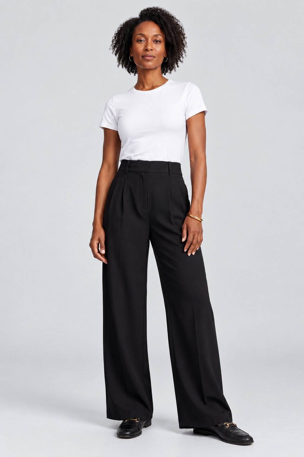 Elsa | High-Waisted Pleated Wide-Leg Trousers