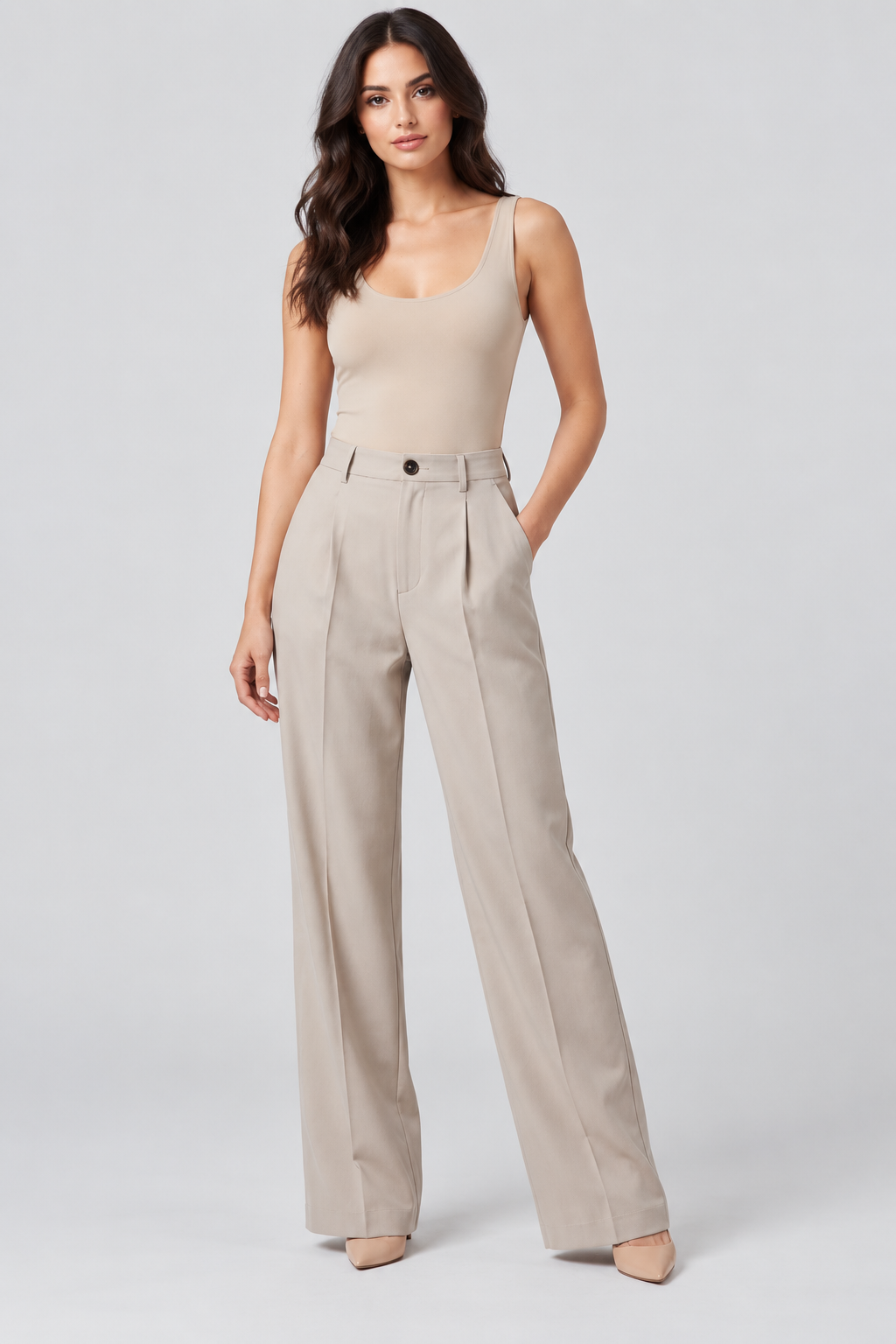 Elsa | High-Waisted Pleated Wide-Leg Trousers
