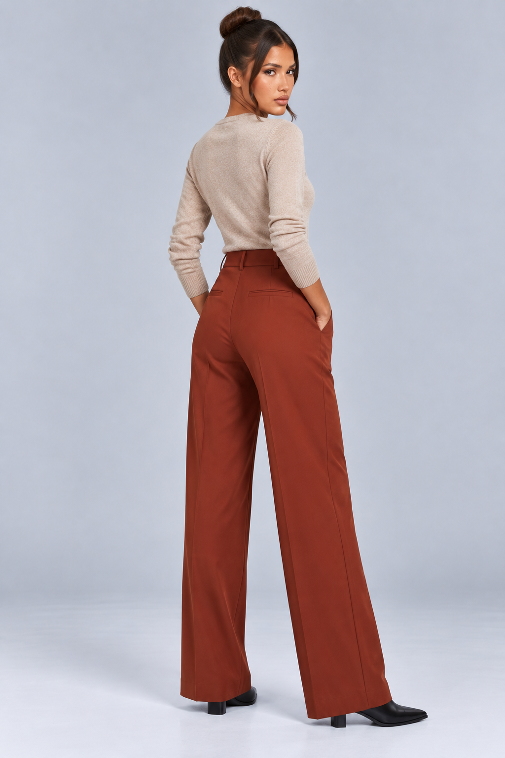 Angel | High-Waisted Pleated Wide-Leg Trousers
