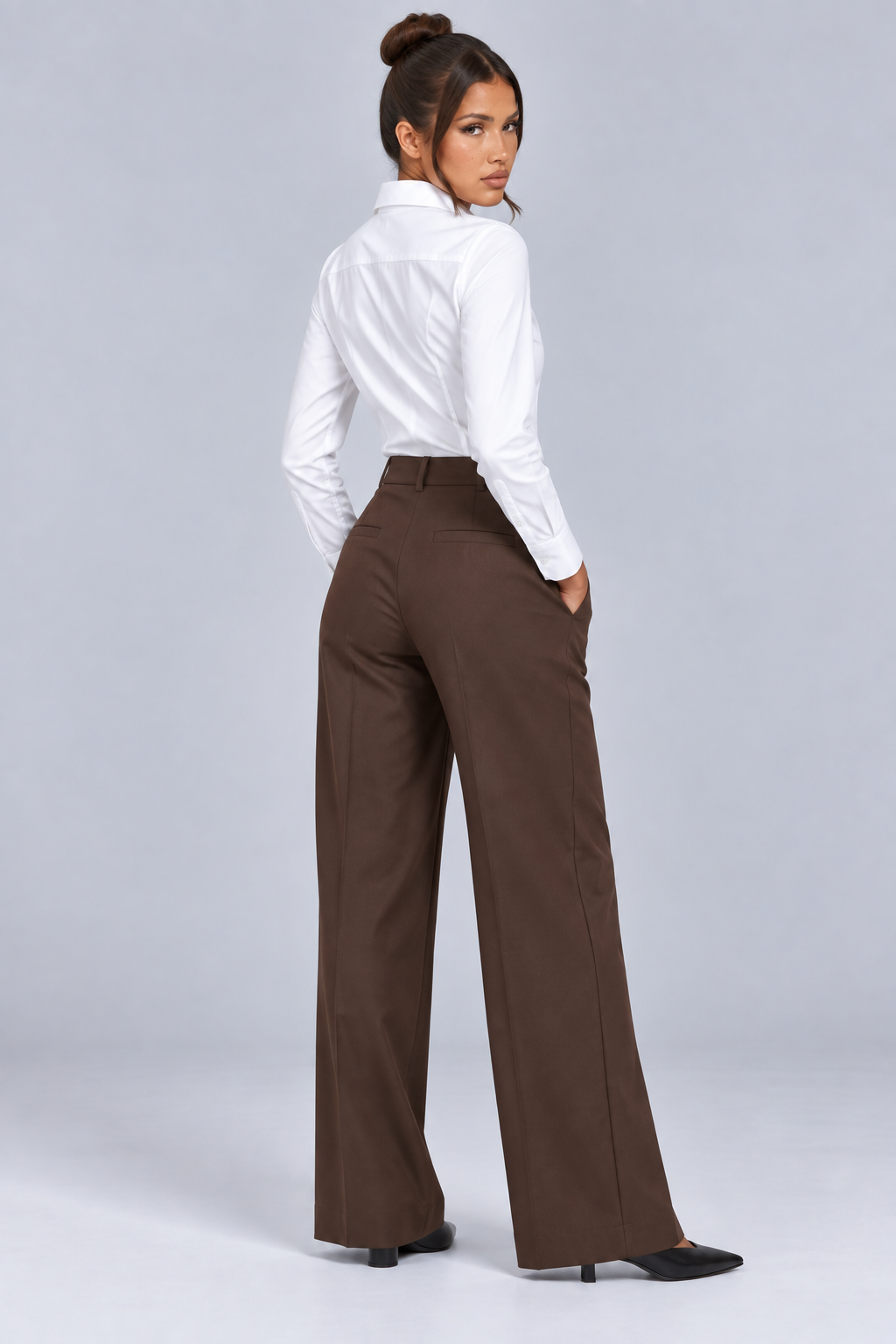 Angel | High-Waisted Pleated Wide-Leg Trousers
