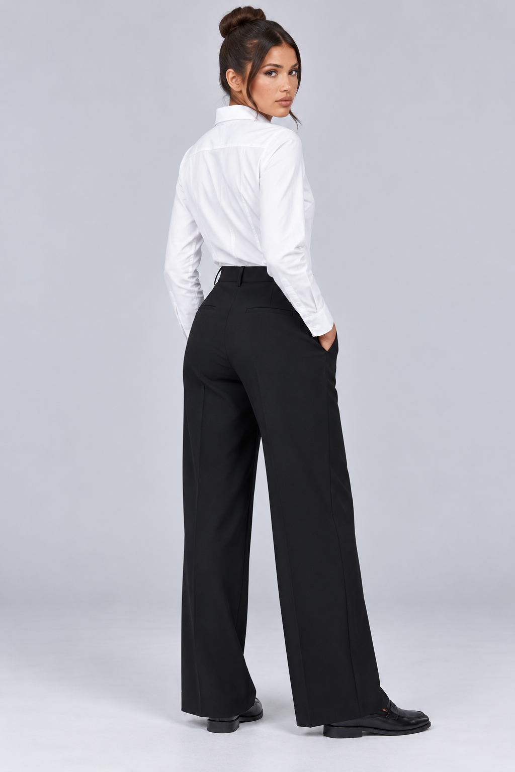 Angel | High-Waisted Pleated Wide-Leg Trousers