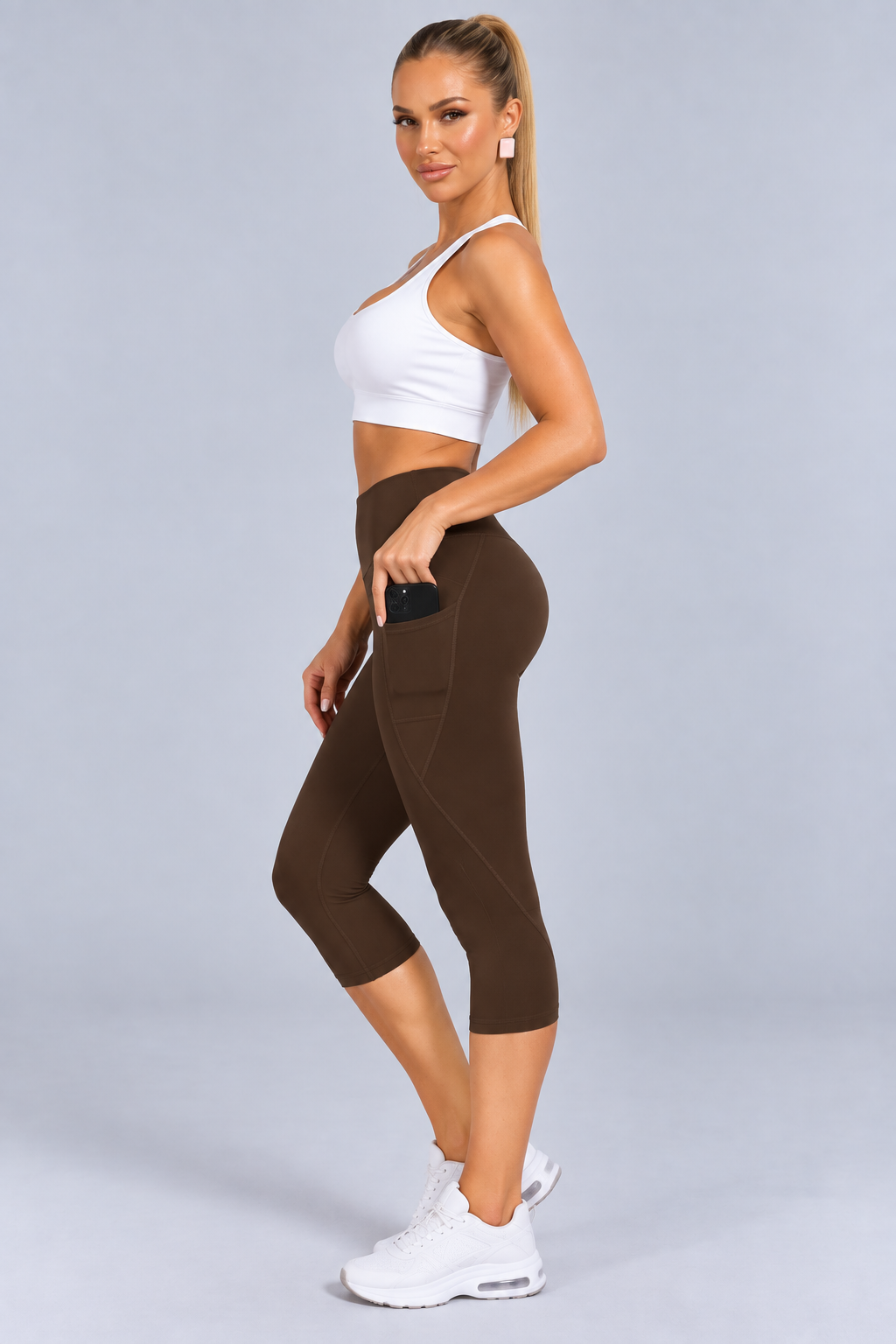 Tisha | High-Waisted Capri Leggings with Side Pocket