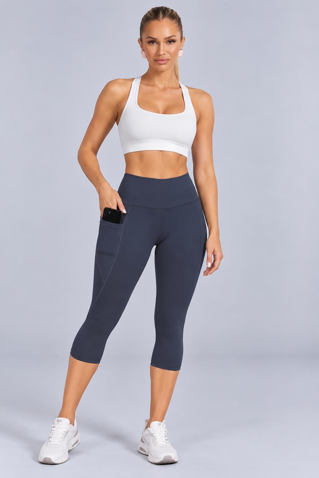 Tisha | High-Waisted Capri Leggings with Side Pocket