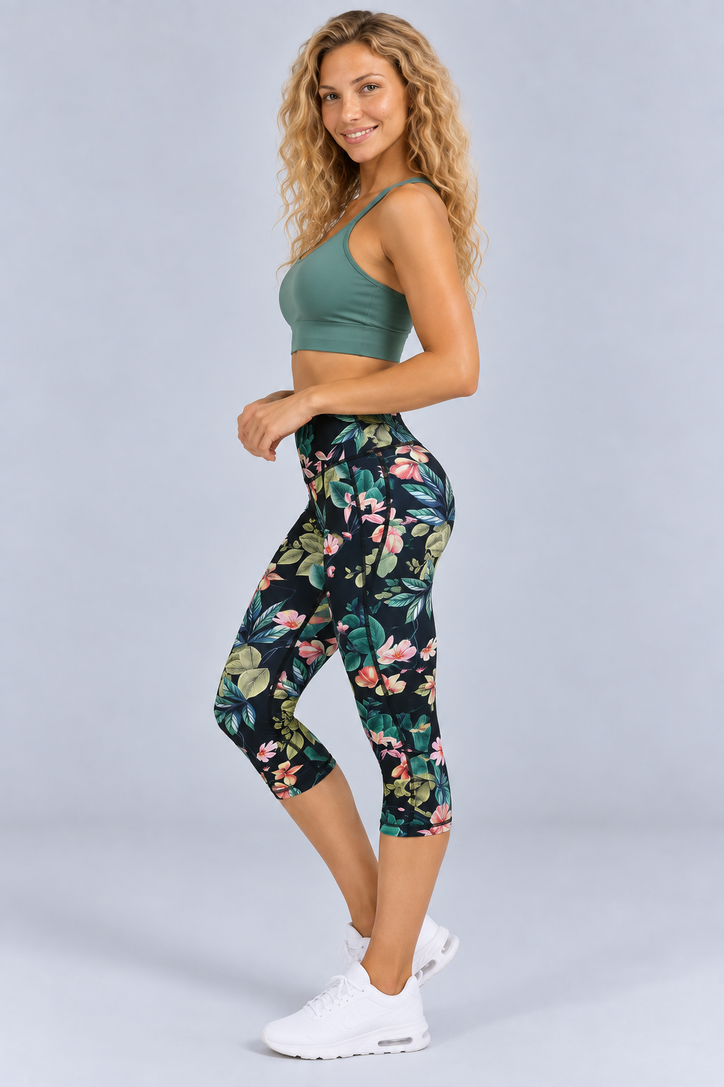 Ora | High-Waisted Printed Capri Leggings