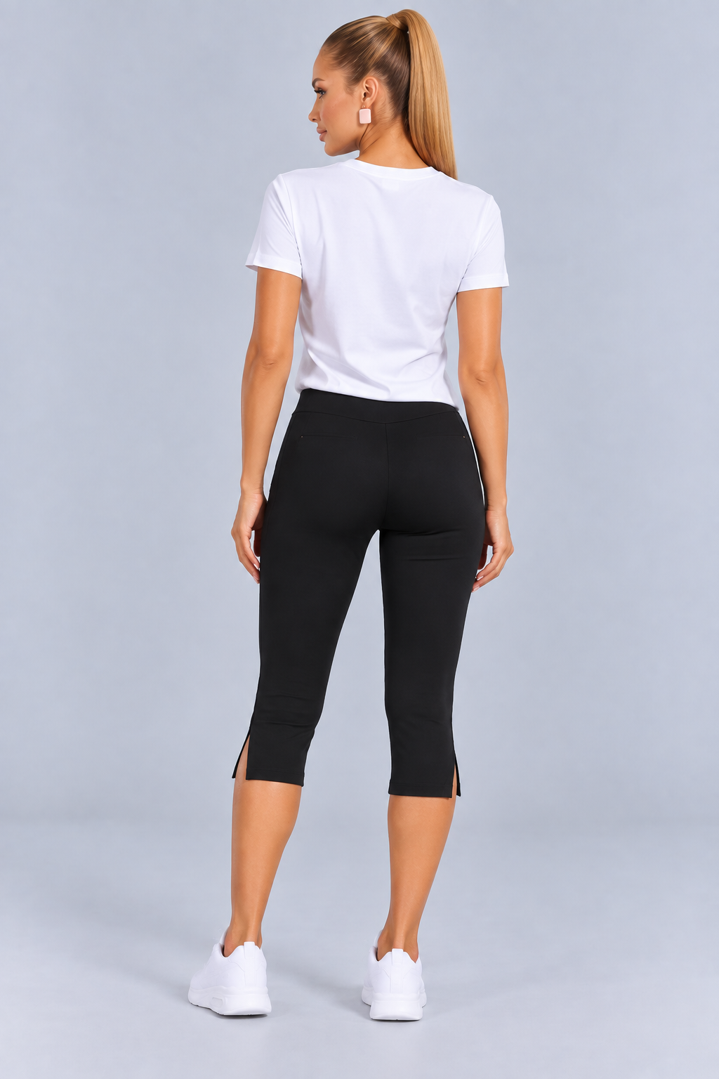 Ina | High-Waisted Capri Pants with Side Pockets