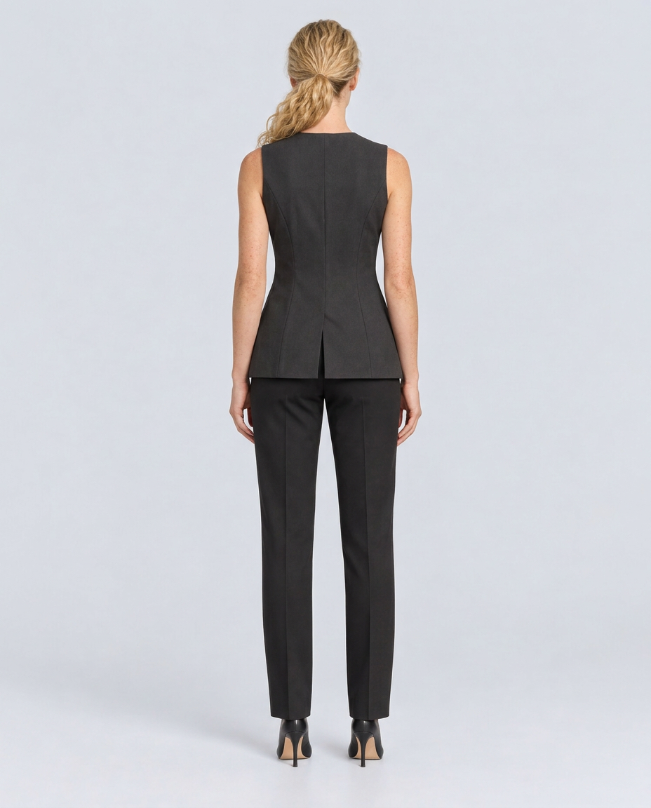 Leticia | Tailored Sleeveless Vest Top with Button Front